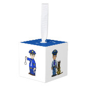 Recht voor kerstmanbeker kubus ornament (Voorkant hoekig)