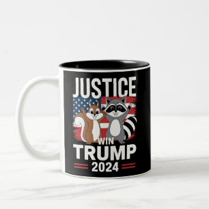 Recht Voor Peanut Win Trump 2024 Tweekleurige Koffiemok