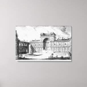 Rechtbank Belvedere in Vaticaan Rome Canvas Afdruk