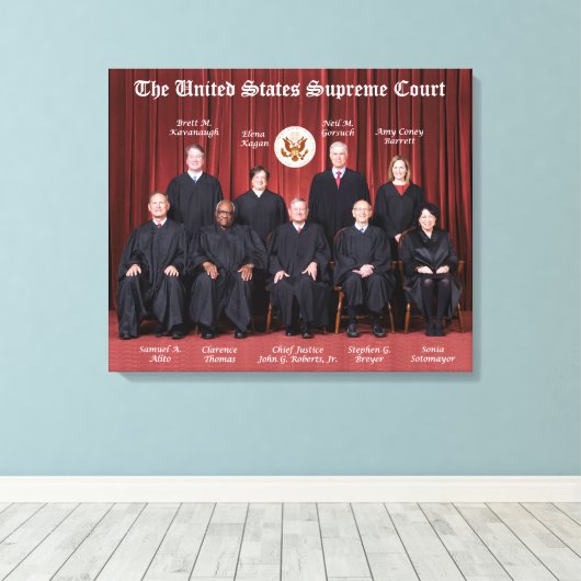 Rechtbanken en zegel van het Amerikaanse Hooggerec Canvas Afdruk (Insitu (Houten vloer))