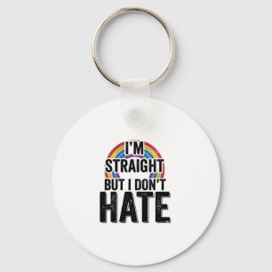 Rechte Bondgenoot Regenboog Vintage Typografie Shi Sleutelhanger