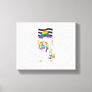 Rechte Bondgenoot Vlag Eenhoorn Trans Gay Pride LG Canvas Afdruk