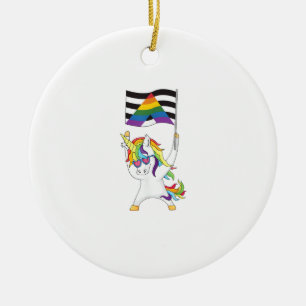 Rechte Bondgenoot Vlag Eenhoorn Trans Gay Pride LG Keramisch Ornament
