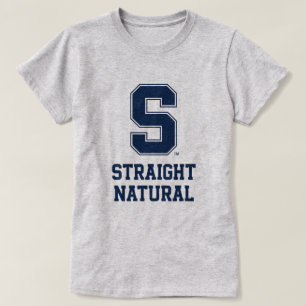 Rechte natuurlijke haar college letter grafische t t-shirt