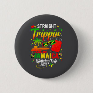 Rechte reis naar Jamaica Vakantie 2026 Verjaardag Ronde Button 5,7 Cm