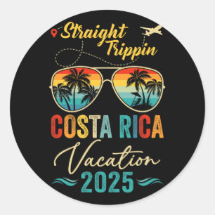 Rechte Trippin Costa Rica 2025 Familie Zomer Vac Ronde Sticker