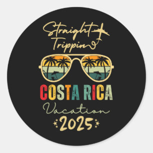 Rechte Trippin Costa Rica 2025 Reis Familie Summe Ronde Sticker