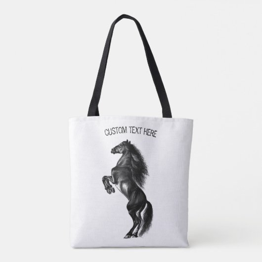 Rechte Wild Horse Canvas tas met aangepaste tekst (Achterkant)