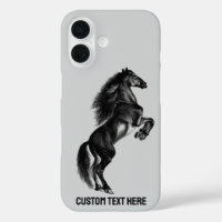 Rechte Wild Paard iPhone Case met aangepaste tekst
