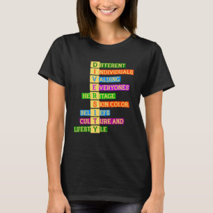 Rechten Diversiteit Vriendelijkheid Vrede Gelijkhe T-shirt