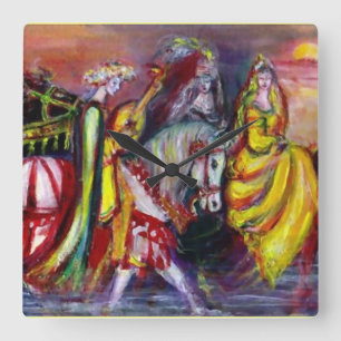 RECHTEN IN DE NACHT VIERKANTE KLOK