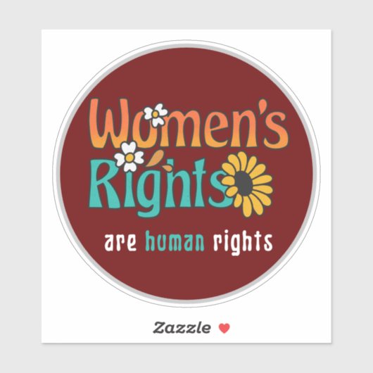 Rechten van de vrouw Mensenrechten Bloemig citaat Sticker (Vel)