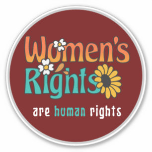 Rechten van de vrouw Mensenrechten Bloemig citaat Sticker