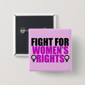 Rechten van de vrouw vierkante button 5,1 cm (Voorkant /achterkant)