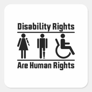 Rechten van gehandicapten zijn mensenrechten vierkante sticker