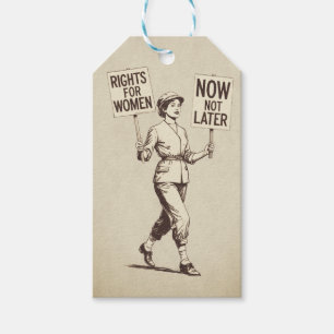 Rechten voor vrouwen, feministische suffragette k cadeaulabel