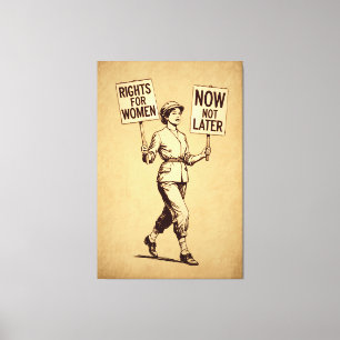 Rechten voor vrouwen, feministische suffragette k canvas afdruk