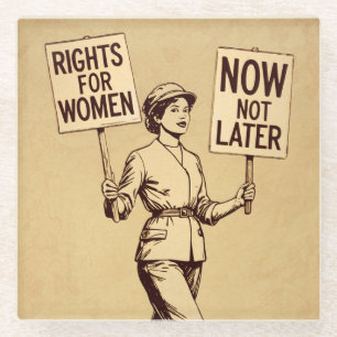 Rechten voor vrouwen, feministische suffragette k glazen onderzetter