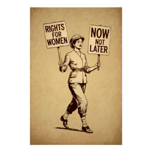 Rechten voor vrouwen, feministische suffragette k perfect poster