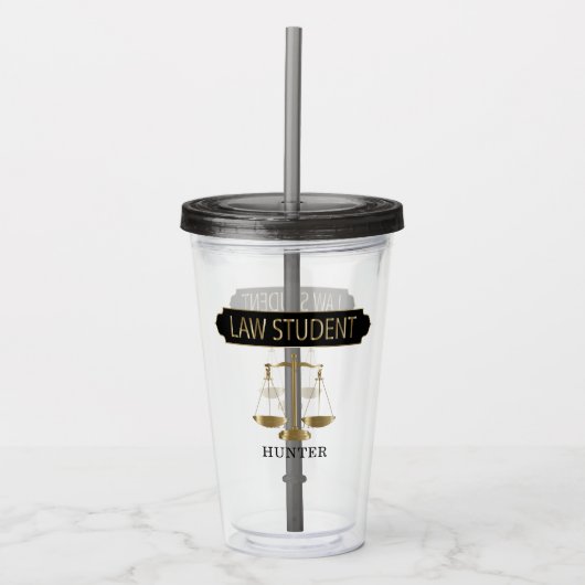 Rechtenstudent - Personaliseren Acryl Drinkbeker (Voorkant)