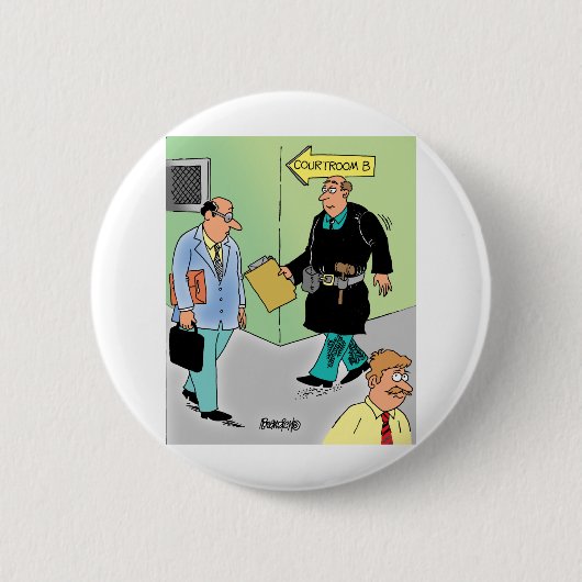 Rechter Cartoon Ronde Button 5,7 Cm (Voorkant)