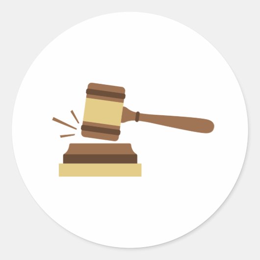 Rechter Gavel Ronde Sticker (Voorkant)