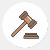 Rechter hammer ronde sticker (Voorkant)