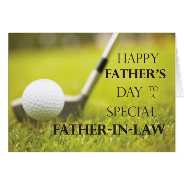 Rechter-in-law-Vaderdag Golfbal in gras (Voorkant Horizontaal)