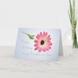 Rechter-in-vocht - roze daisy Birthday-kaart Kaart