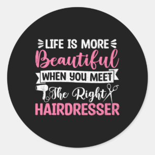 Rechter Kapper Haar Stylist Kapper Expert Ronde Sticker