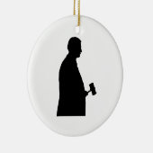 Rechter met Gavel Silhouette Keramisch Ornament (Rechts)