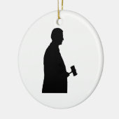 Rechter met Gavel Silhouette Keramisch Ornament (Links)