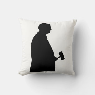 Rechter met Gavel Silhouette Kussen