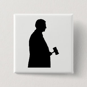Rechter Met Hamer Silhouet Vierkante Button 5,1 Cm