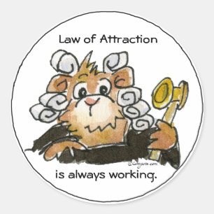 Rechter-Stickers van de Cartoon van aantrekkingskr Ronde Sticker