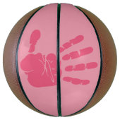 Rechterhand roze mini basketbal (Verticaal)