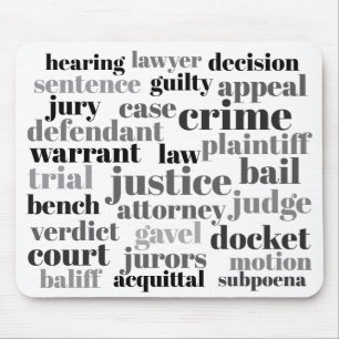 Rechterlijke Juridische Termen Word Cloud Ontwerp Muismat