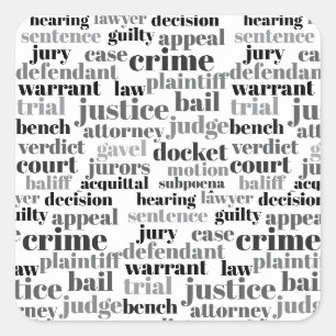 Rechterlijke Juridische Termen Word Cloud Ontwerp Vierkante Sticker