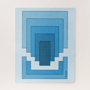 Rechthoek Abstract in blauw Legpuzzel