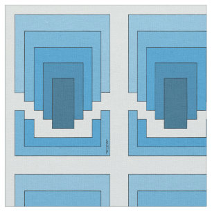 Rechthoek Abstract in blauw Stof