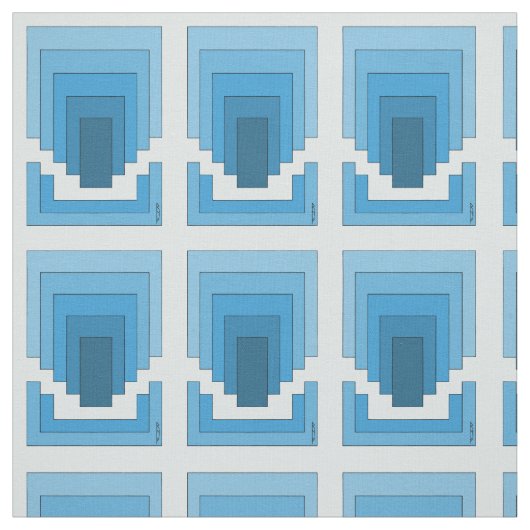 Rechthoek Abstract in blauw Stof (Swatch)