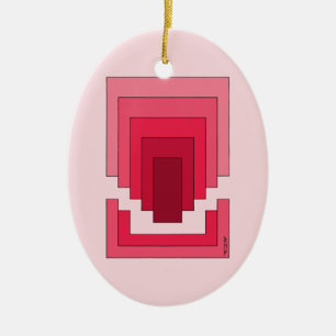 Rechthoek Abstract in rood Keramisch Ornament