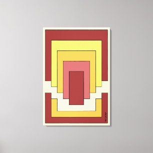 Rechthoek Abstract veelkleurig (jaren '70 stijl) Canvas Afdruk