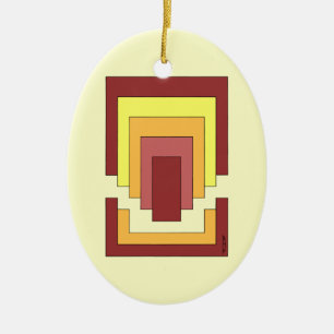 Rechthoek Abstract veelkleurig (jaren '70 stijl) Keramisch Ornament