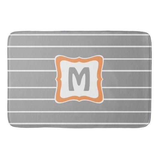 Rechthoek Bath Mat met Monogram in 3 Grootte (Voorkant)
