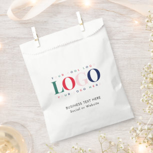 Rechthoek Bedrijf Logo Tekst Papieren Zakje Bedankzakje