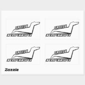 Rechthoek Dachshund Stickers - Duits Engineering (Vel)
