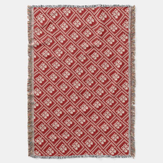 Rechthoek dubbel geluk Klassieke Chinese bruiloft Deken (Voorkant Verticaal)