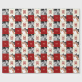 Rechthoek dubbelgeluk bruiloft foto collage cadeaupapier (Vlak)