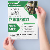 Rechthoek Logo Professional Tree Services Flyer (Hand)